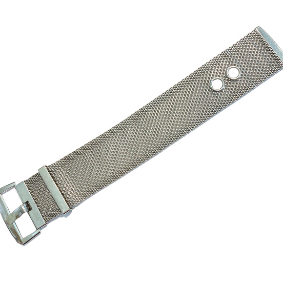 Vintage Silvertone Metal Mesh Chain Bracelet Adjustable Buckle Thick Chunky 80s - Picture 1 of 10